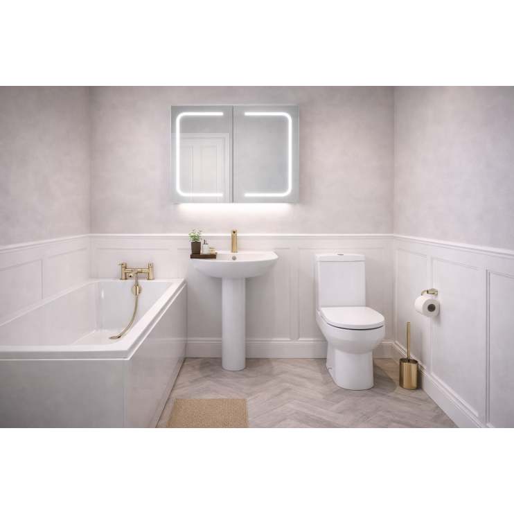 Complete Bathroom Suites DIGSP116 Full Bathroom Suite & Bath with Brushed Brass Finishes