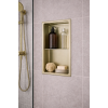 610x305mm Bathroom Niche - Brushed Brass 610x305mm Bathroom Niche - Brushed Brass