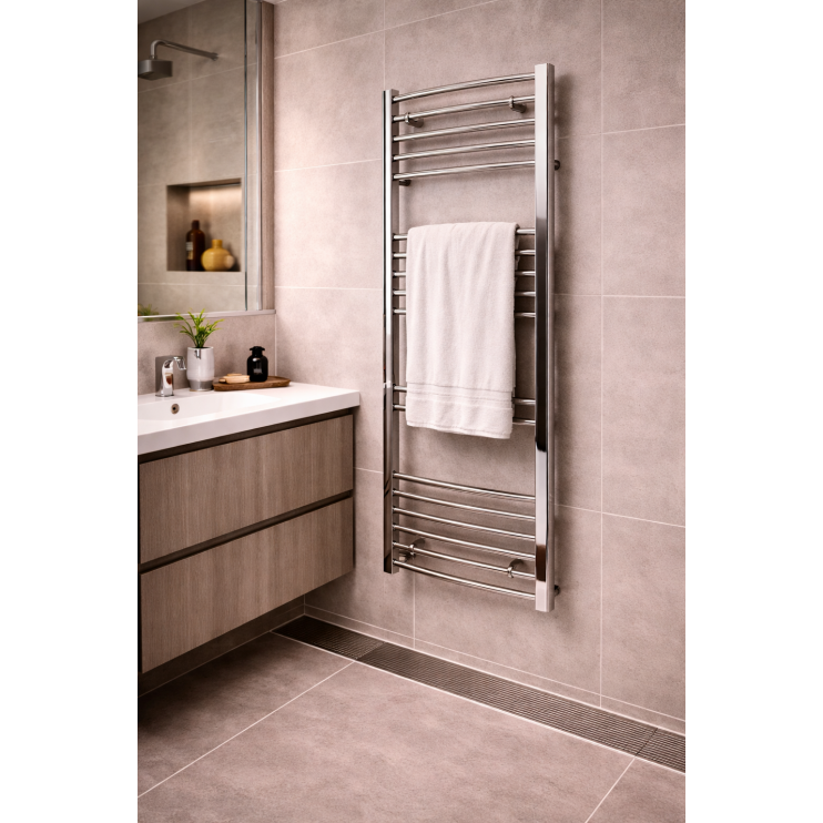 Grada Curved 30mm Ladder Radiator (600x1200x30mm) - Chrome