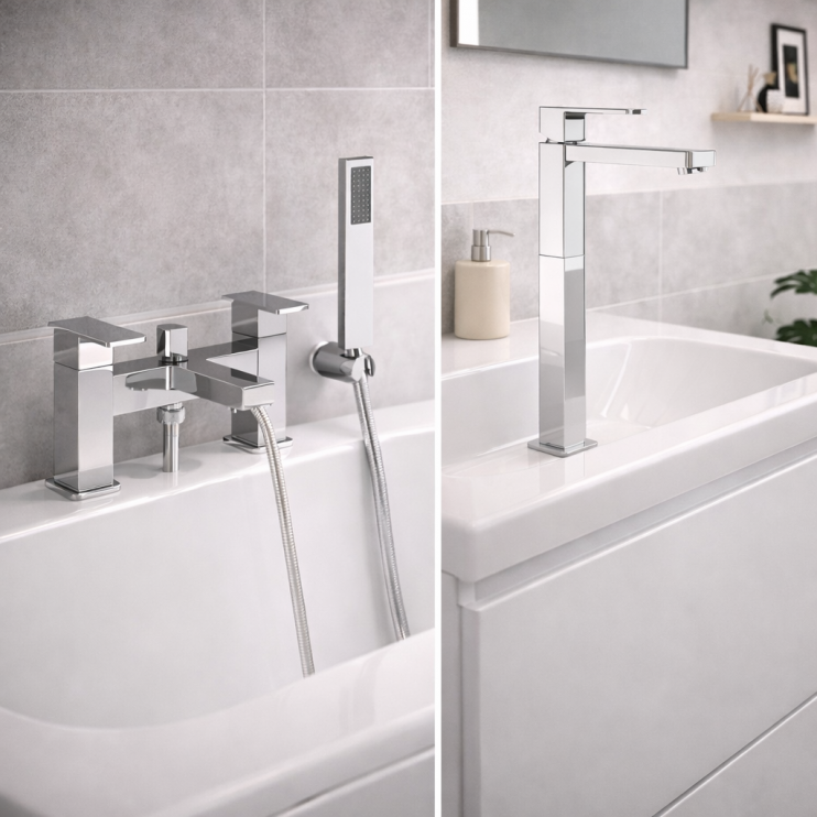 Abode Fervour Pack Offer 4 (Tall Basin Mixer & Bath/Shower Mixer) - Chrome