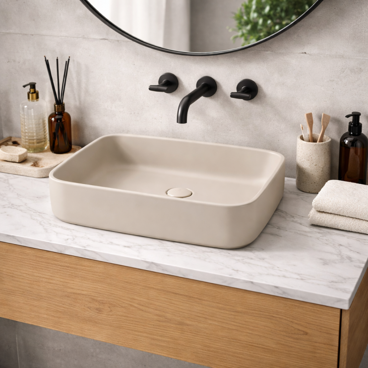 Abode Cava 450x350mm Tablet Basin - Pebble Grey