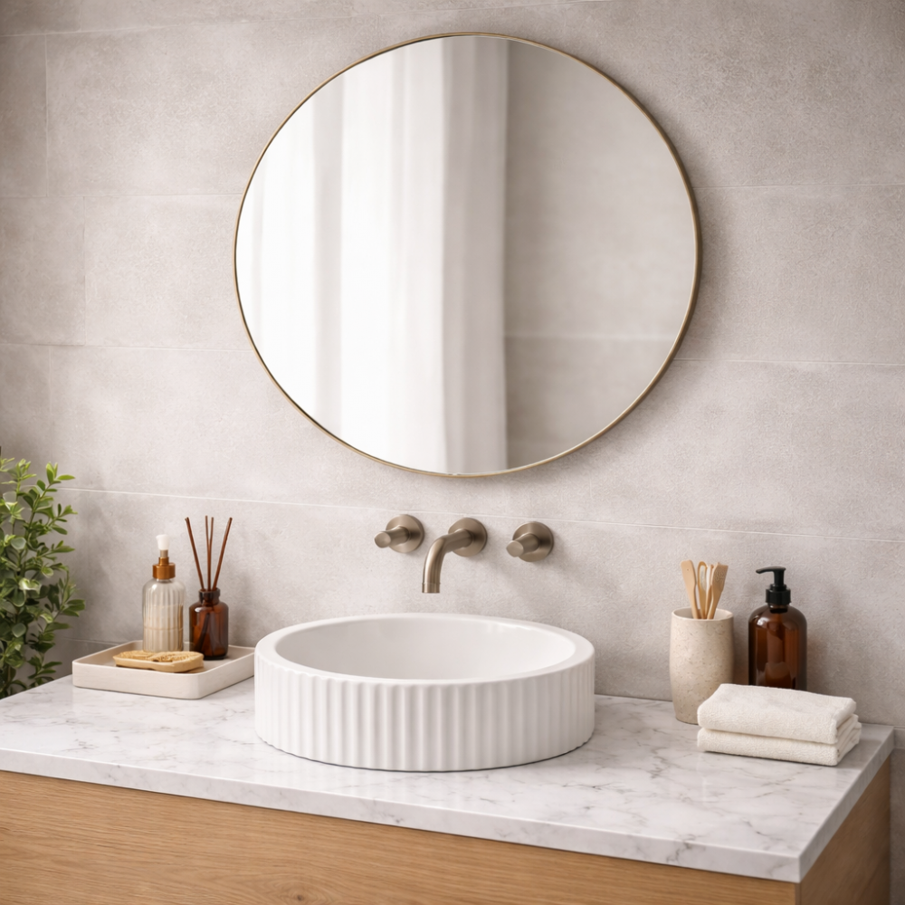 Origins Living Oslo Organic Mirror 60cm Brushed Brass OSL-00G658-BB