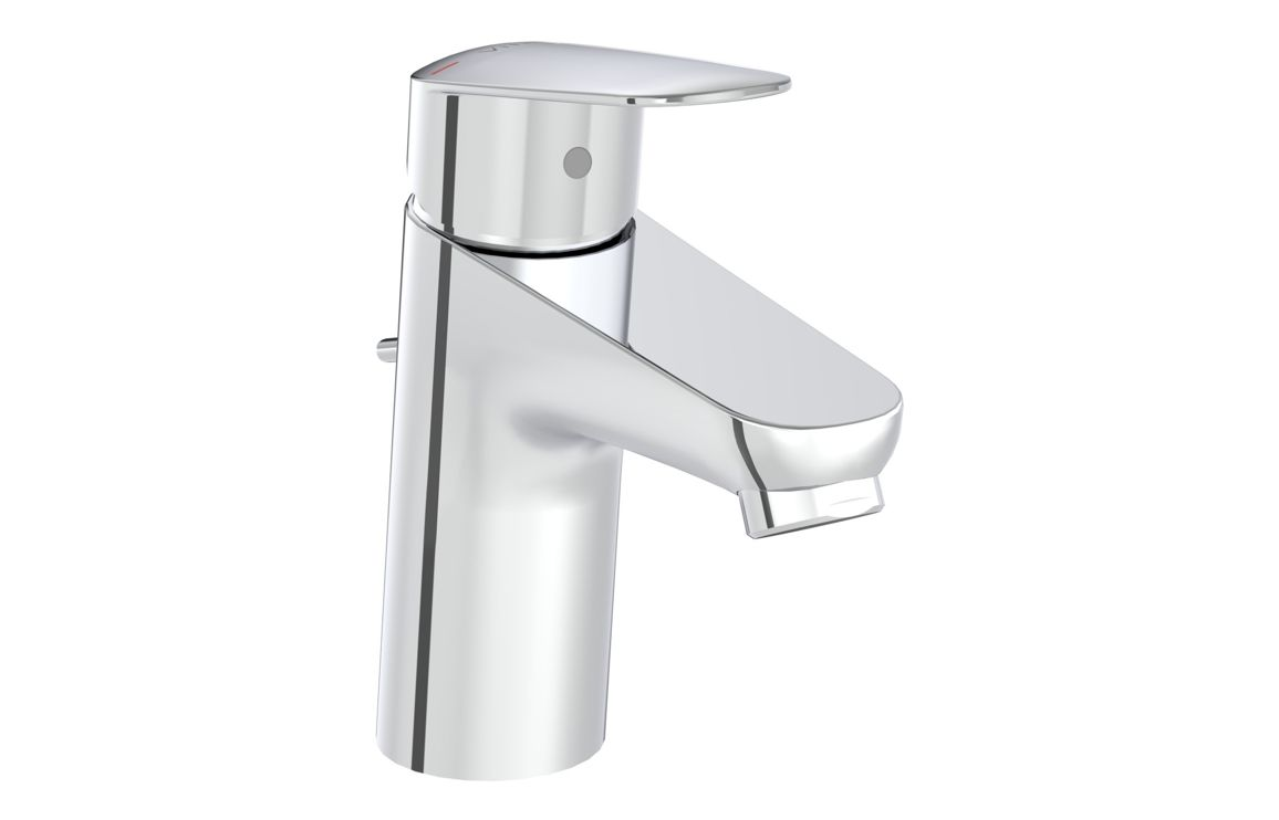 VitrA Flow Round Basin Mixer w/Waste Lever - Chrome
