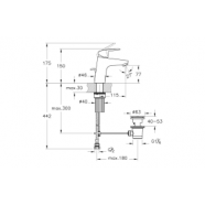 VitrA Flow Round Basin Mixer w/Waste Lever - Chrome