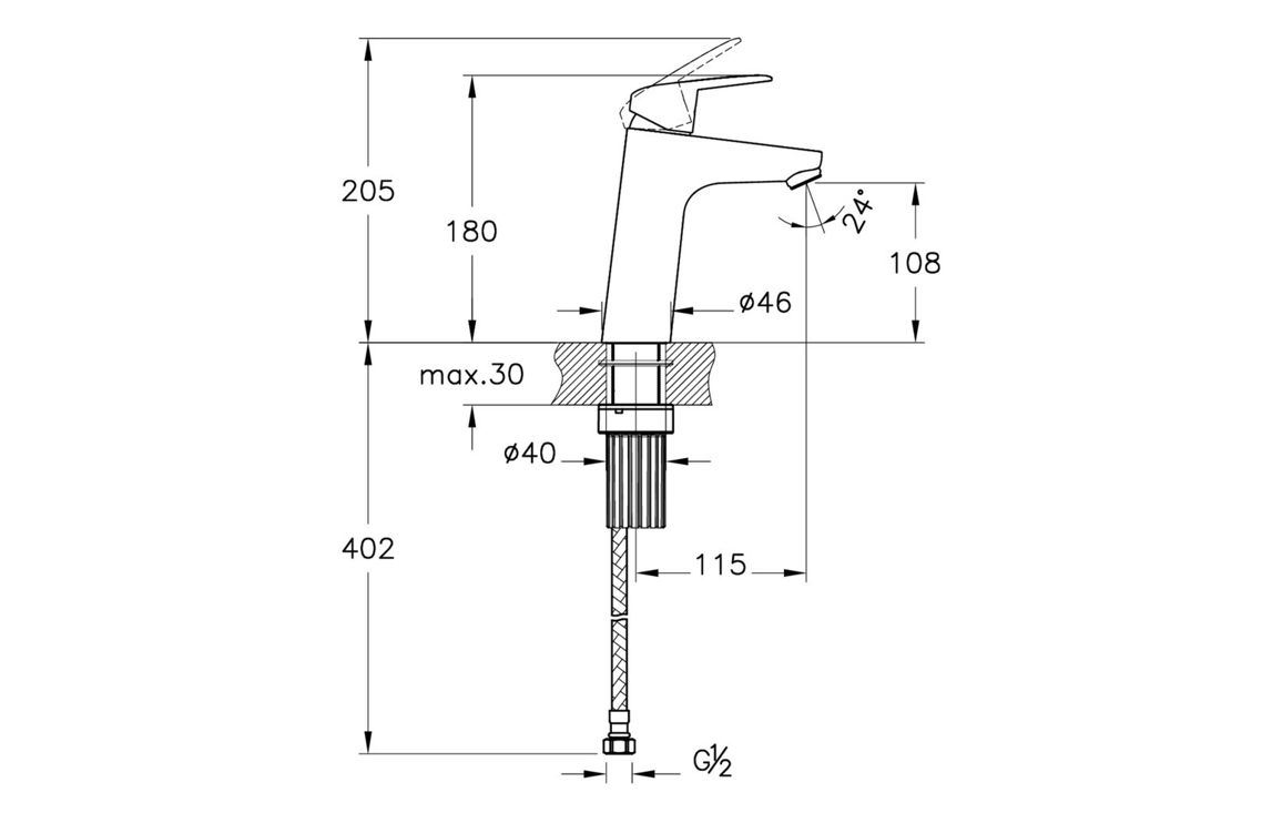 VitrA Flow Round Large Basin Mixer - Chrome