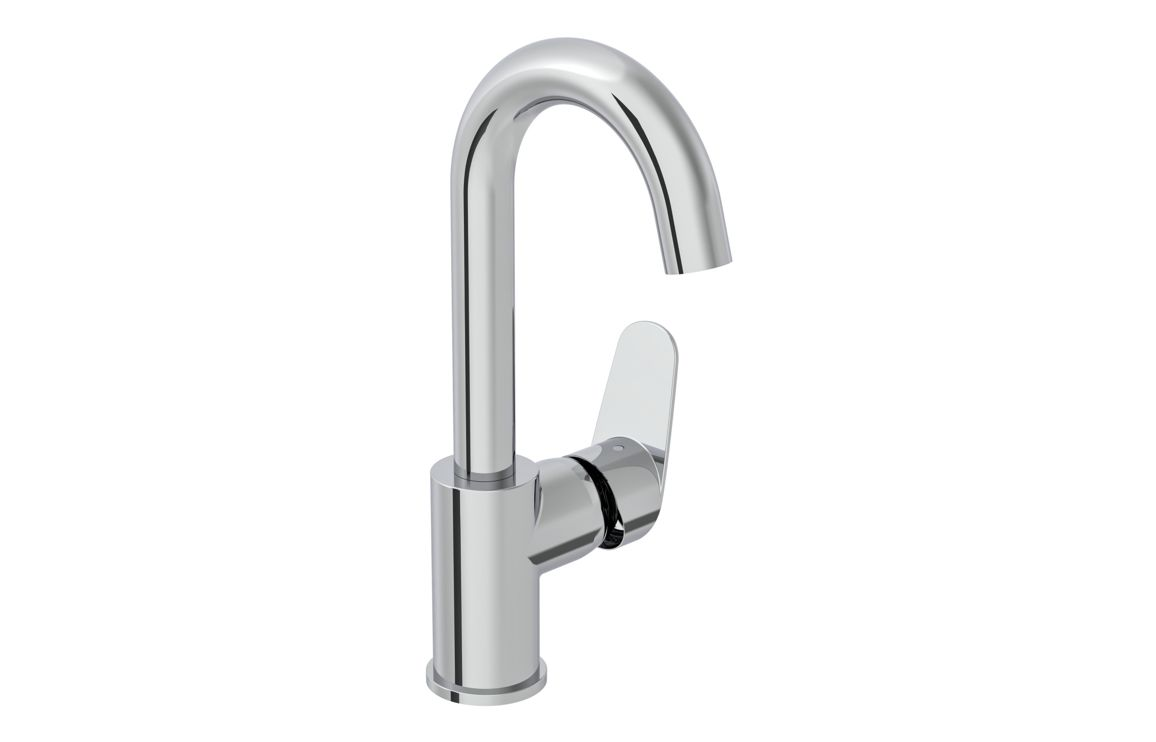 VitrA Flow Round Swivel Basin Mixer - Chrome