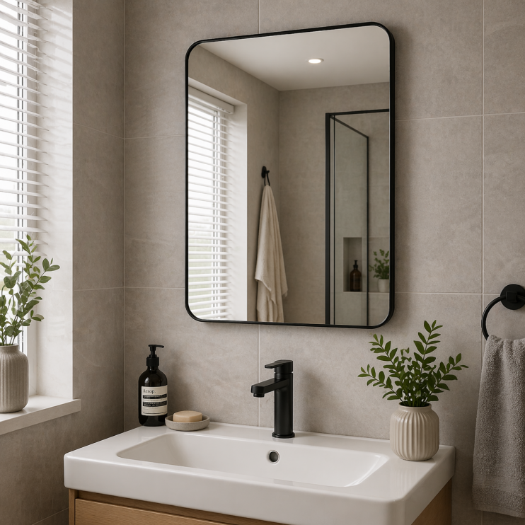 Origins Living City Rectangular Mirror 50 Black - 50x75cm B375608