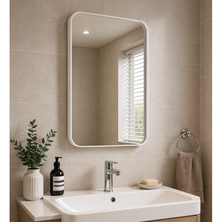Origins Living City Rectangular Mirror White - 50x75cm B375639