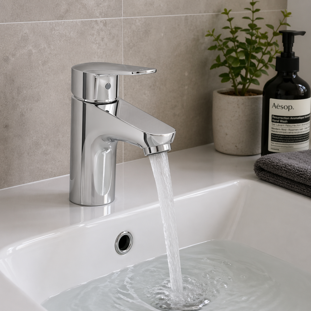 VitrA Flow Round Basin Mixer - Chrome