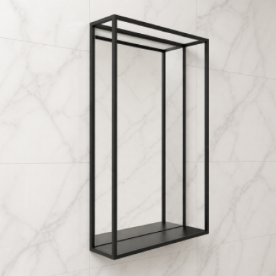 Origins Living Docklands Mirror With Shelf 50 Black - 50x80cm DKL-002058-BK