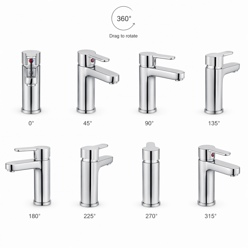 Bathroom Basin Mixers Chrome DITS1276 Abano Basin Mixer & Waste - Chrome Bathroom Tap