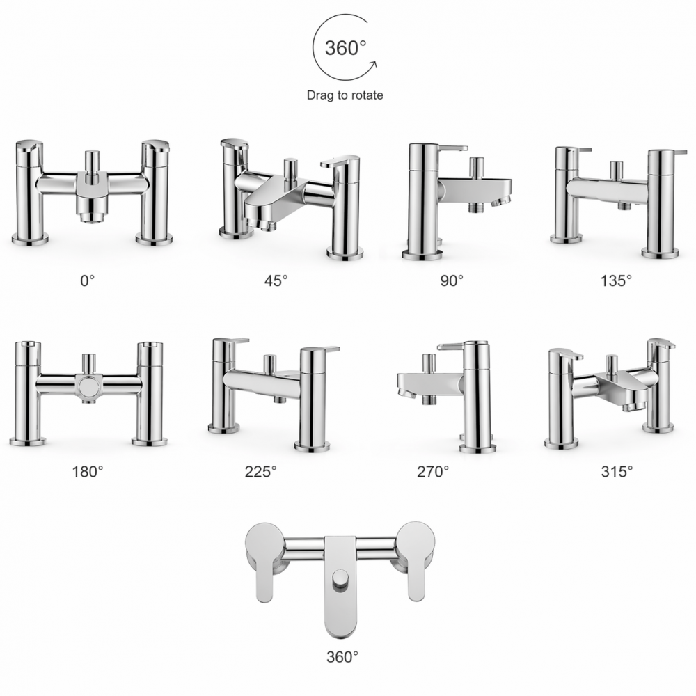 Abano Range of Bathroom Taps & Mixers DITB2202 Abano Bath/Shower Mixer & Shower Kit - Chrome Bathroom Tap