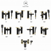 Bathroom Mixed Coloured Taps AB2800 Abode Levarto Deck Mounted Bath Shower Mixer - Matt Black & Brass