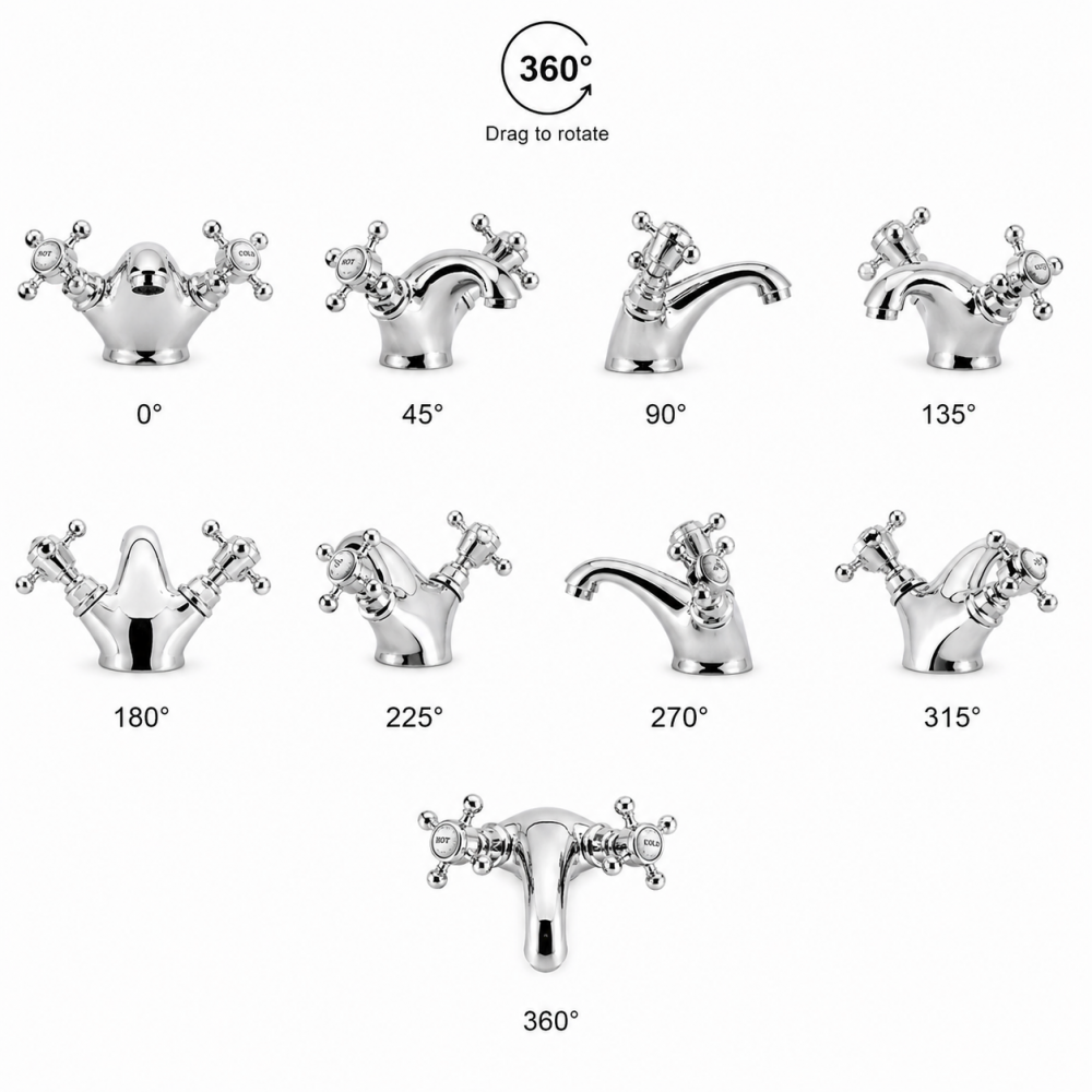Traditional Bathroom Taps in Chrome AB2681 Abode Sentiment Basin Monobloc Mixer - Chrome