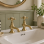 Abode Sentiment Basin Pillar Taps - Brushed Brass