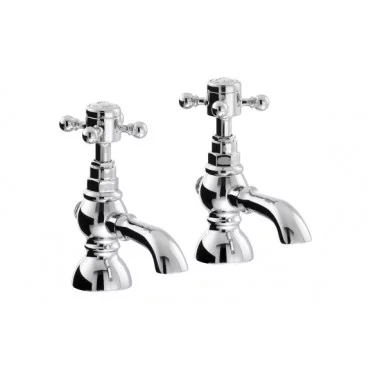 Traditional Bathroom Taps in Chrome AB2680 Abode Sentiment Basin Pillar Taps - Chrome
