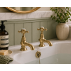 Traditional Bathroom Taps in Gold AB2692 Abode Sentiment Bath Pillar Taps - Brushed Brass