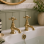 Abode Sentiment Bath Pillar Taps - Brushed Brass