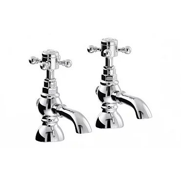 Traditional Bathroom Taps in Chrome AB2682 Abode Sentiment Bath Pillar Taps - Chrome