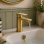 Berio Basin Mixer & Waste - Brushed Brass Bathroom Taps