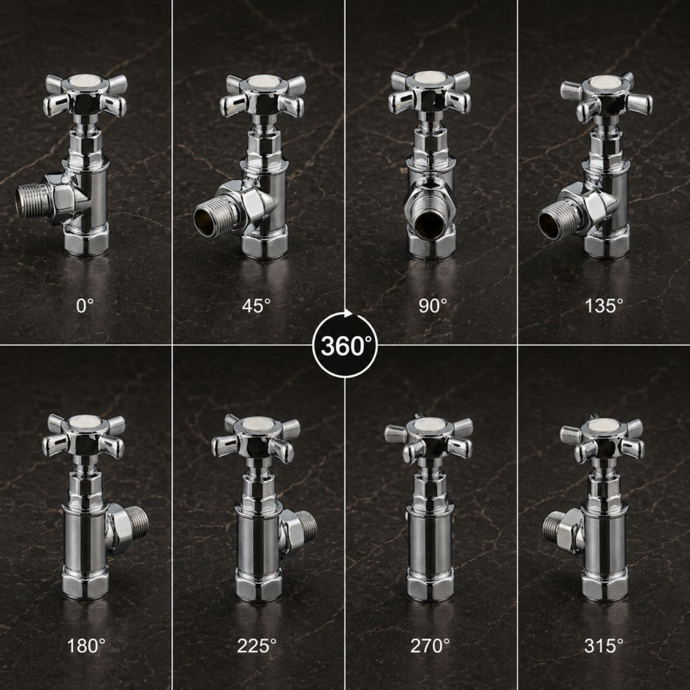 Radiator Valves DIRA0246 Crosshead Radiator Valves - Angled (pr)