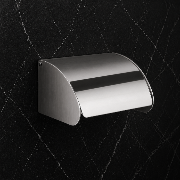 Origins Living G Pro Toilet Roll Holder with Flap - Brushed 5025-38 Bathroom Accessory