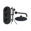 Shower Valve Mixer Packs Black DICMP0186 Aurora Round Shower Valve & Kit Pack 3 - Matt Black