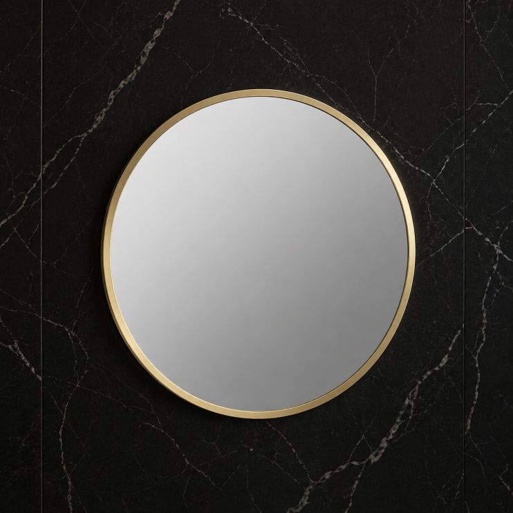 Abode Mayar 600mm Round Mirror - Brushed Brass