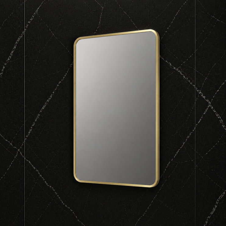 Kenji 600x800mm Rectangle Mirror - Brushed Brass