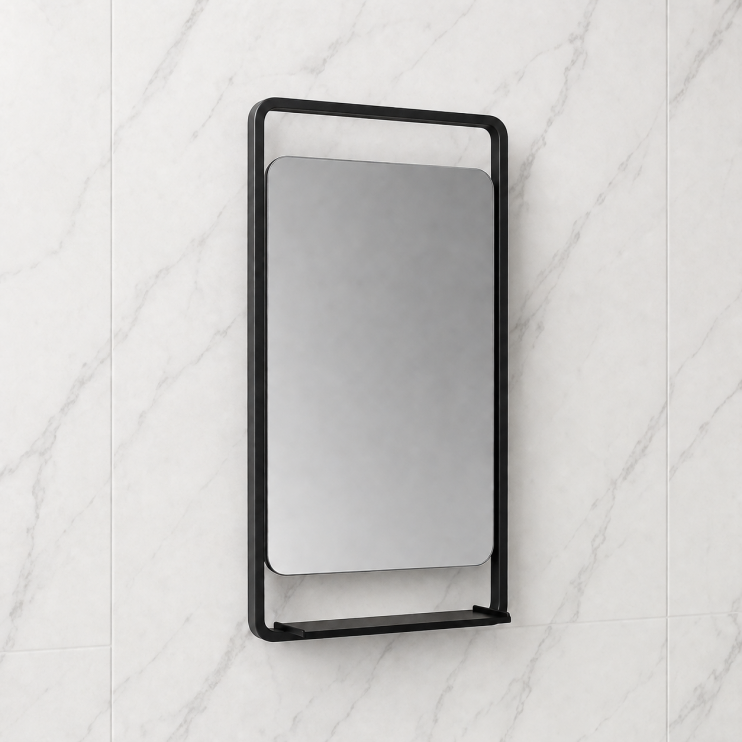 Sana 500mm Rectangle Mirror w/Shelf