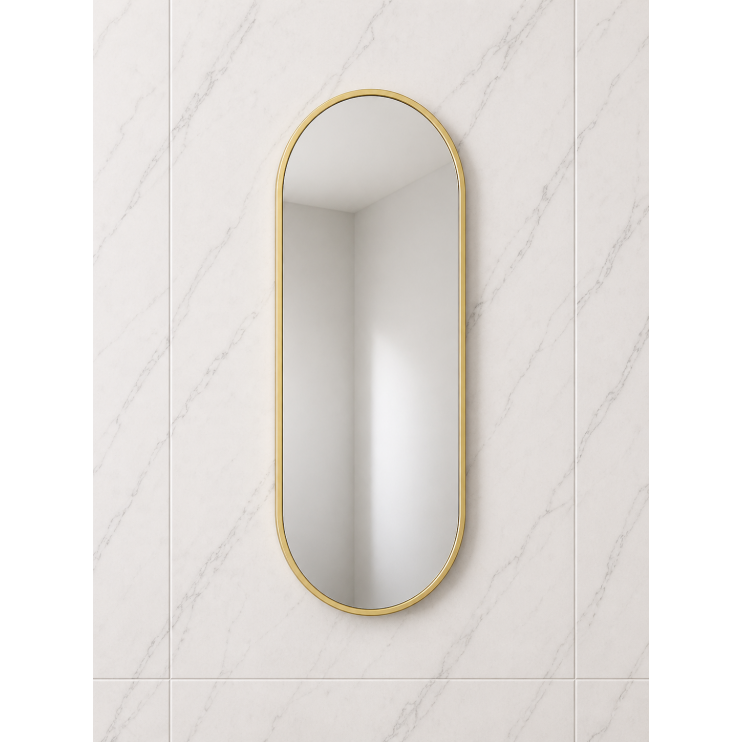 Kenji 800x400mm Oblong Mirror - Brushed Brass