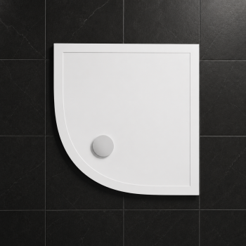 45mm Low Profile 800mm Quadrant Tray & Waste - White
