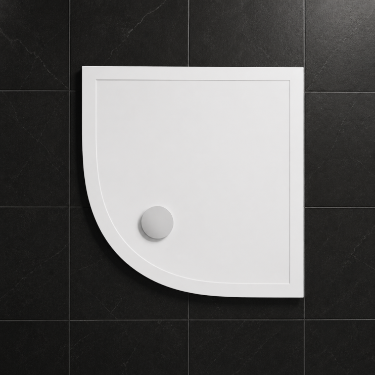 28mm Anti-Slip Ultra-Slim 800mm Quadrant Tray & Waste