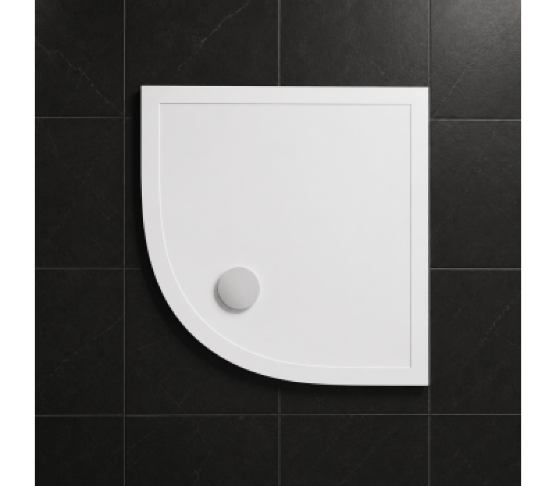 45mm Low Profile 900mm Quadrant Tray & Waste - White