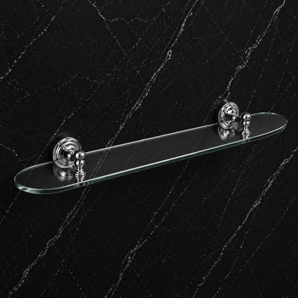 Origins Living Albany Bathroom Wall Fittings ALB-120060-CH Origins Living Albany Glass Shelf - Chrome ALB-120060-CH Bathroom Wall Fitting