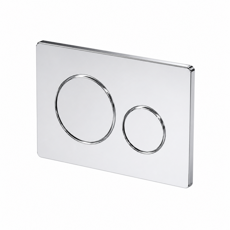 Round Push Button Flushplate - Chrome