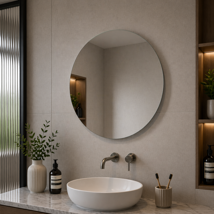 Abode Aruna 600mm Frameless Round Mirror
