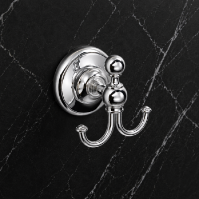 Origins Living Albany Double Hook - Chrome ALB-110208-CH Bathroom Wall Fitting