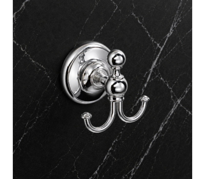 Origins Living Albany Double Hook - Chrome ALB-110208-CH Bathroom Wall Fitting
