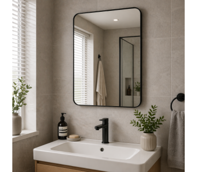 Origins Living City Rectangular Mirror 50 Black - 50x75cm B375608