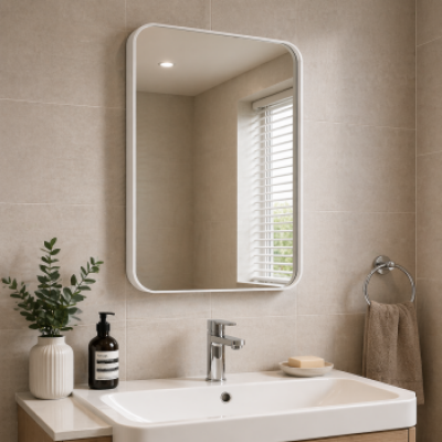 Origins Living City Rectangular Mirror White - 50x75cm B375639