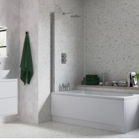 800x1400mm Square Bath Screen (6mm) - Chrome