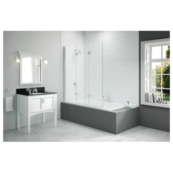 Bath Screen DIBS0032 Merlyn 1400x1500mm 3-Panel Folding Hinged Bath Screen (8mm)