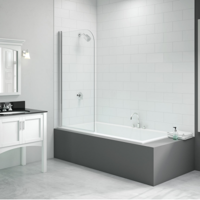 Merlyn 800x1500mm Single Curved Bath Screen (6mm)