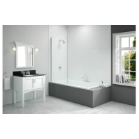 Merlyn 800x1500mm Single Fixed Square Bath Screen (6mm)
