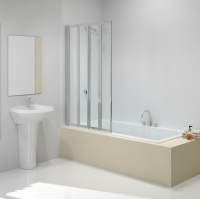 Merlyn 850x1400mm 4-Fold Bath Screen (8mm)