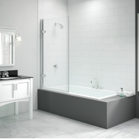 Merlyn 850x1500mm Hinged Square Bath Screen (8mm)