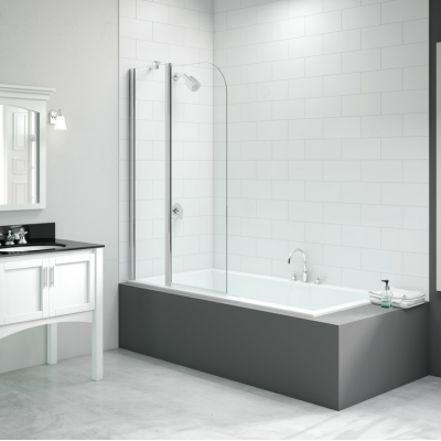 Merlyn 900x1500mm 2-Panel Curved Folding Bath Screen (6mm)