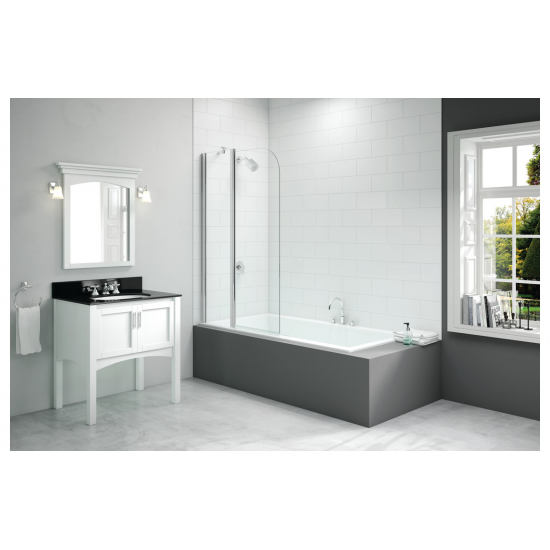 Bath Screen DIBS0016 Merlyn 900x1500mm 2-Panel Curved Folding Bath Screen (6mm)