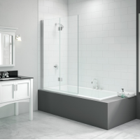 Merlyn 900x1500mm 2-Panel Hinged Bath Screen (8mm) - Right Hand